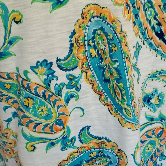 NWT Chico's Paisley Elbow Sleeve Tee - Picture 8 of 12